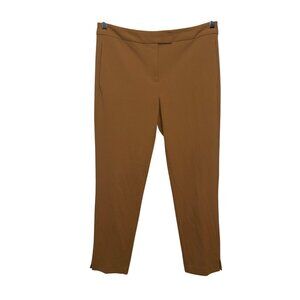 DKNY Womens Slim Fit Tan Trousers Size 8 Stretch Mid-Rise